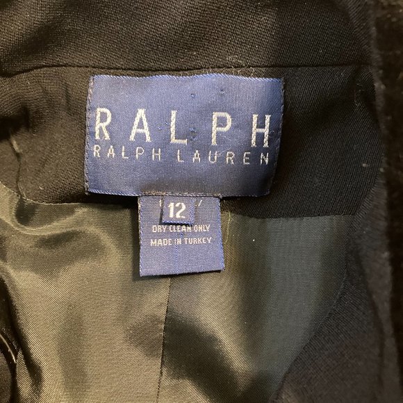 Ralph Lauren Faux Fur Neckline Black Wool Career Button Blazer - Picture 8 of 9